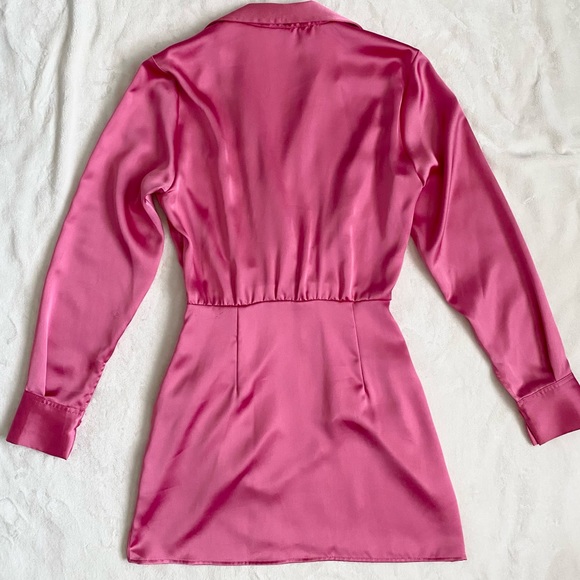 Zara Satin Effect Barbie Pink Dress XS - Picture 4 of 16